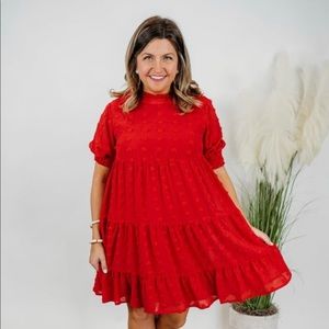 Swish Dotted Red Dress